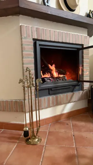 Conjunto Chimenea Vintage Bronce - Cabezas Caba