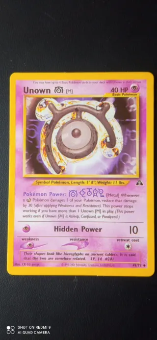 Carta Pokémon Unown [M] 40 HP Inglés
