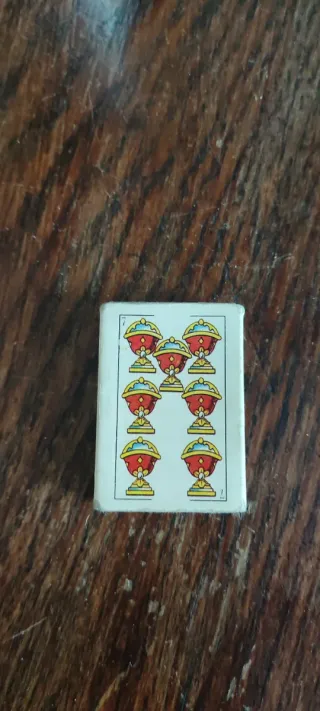 Caja de cerillas, diseño... 7 de copas