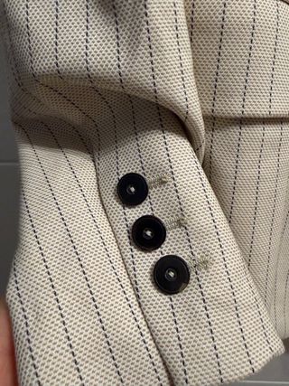 Blazer Americana chaqueta Mango Rayas Beige t. L