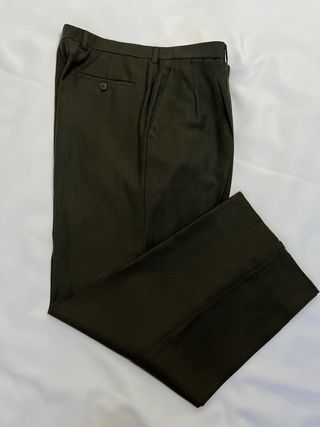 Burberrys London Green Wool Trousers 46 Classic Ta