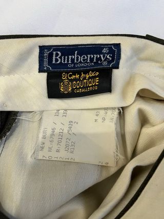 Burberrys London Green Wool Trousers 46 Classic Ta