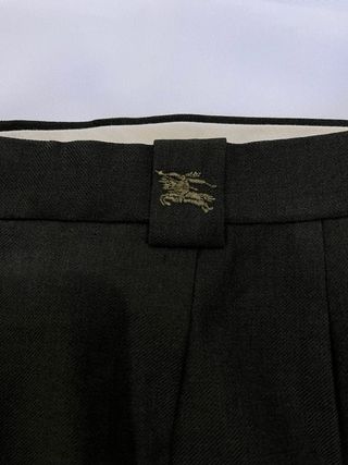 Burberrys London Green Wool Trousers 46 Classic Ta