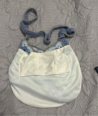 Bolso Crochet Boho Azul Hombro