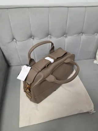 Bolso Zara Piel Nuevo Beige/Topo