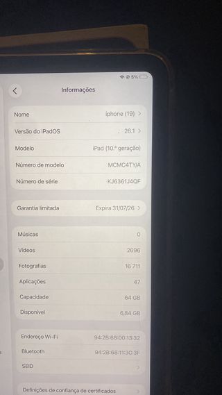 iPad 10ª Geração 64GB Rosa - Como Novo