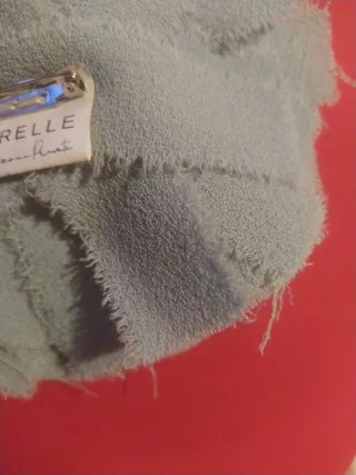 Spilla fiore tessuto blu