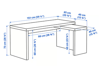 Escritorio IKEA MALM 151x65 color roble