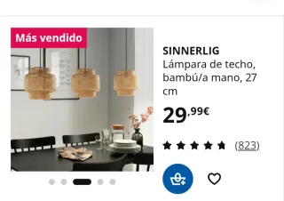 Lámpara de bambú Ikea. Muy poco uso