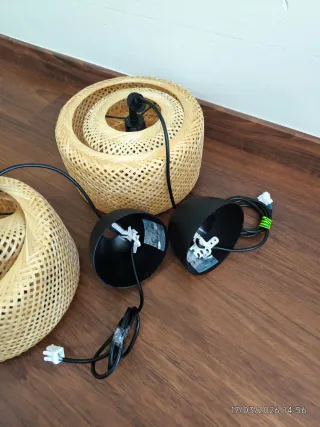 Lámpara de bambú Ikea. Muy poco uso