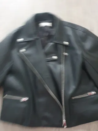 Chaqueta Mango Polipiel Negra