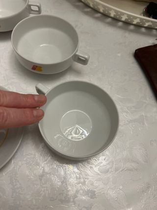 Juego de 6 tazas y platos de porcelana