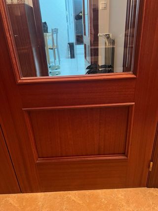 Puertas de salón de madera con cristal
