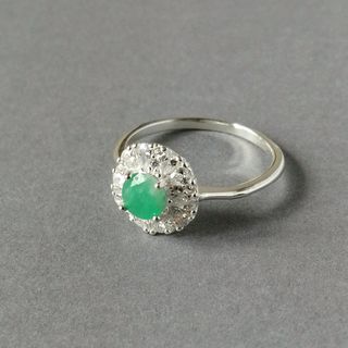 Anillo Plata 925 Esmeralda Natural Colombiana