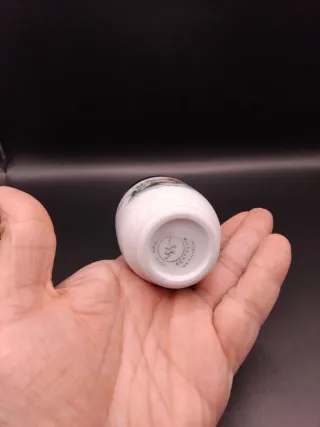 🇬🇧 Huevera porcelana inglesa pájaros metal