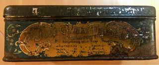 caixa/caja/antigua/lata/metálica/hojalata/vintage