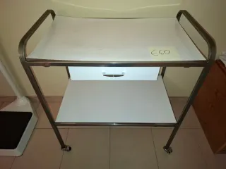 Carrito auxiliar 2 baldas metal blanco