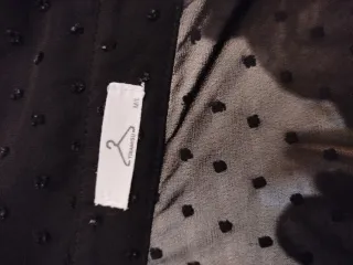 Camisa negra transparente lunares manga larga