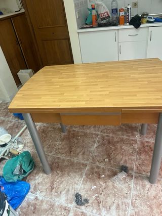 Mesa extensible madera y metal