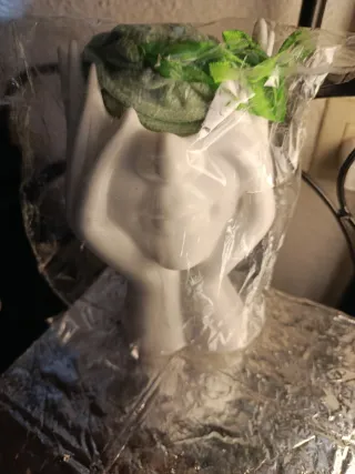 Figura decorativa cara manos