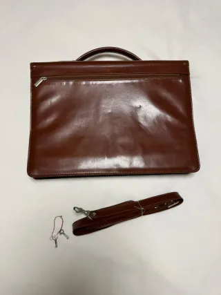 Maletín Ejecutivo Piel Marrón Extensible con Llave