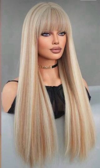 Peluca rubia californianas sintetica calidad