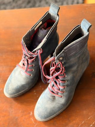 Botines ante azul con cordones Tommy Hilfiger