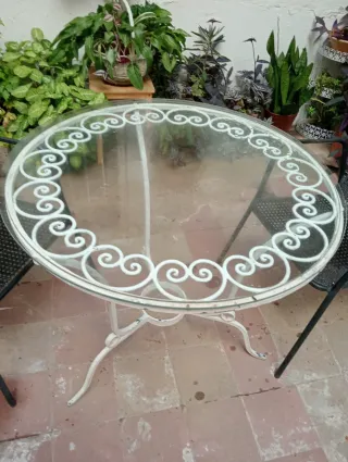 Mesa Terraza Cristal y Metal