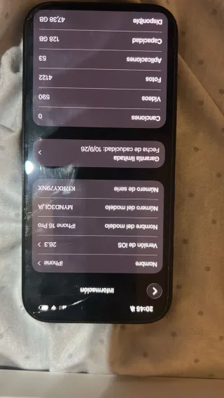 iPhone 16 Pro 128GB Negro/Gris