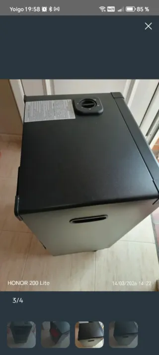 Estufa de gas negra/gris