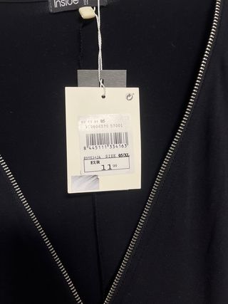 Vestido negro cremallera Inside talla única