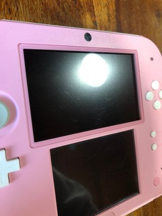 Nintendo 2ds rosa bianco + sd + caricatore