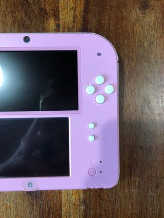 Nintendo 2ds rosa bianco + sd + caricatore