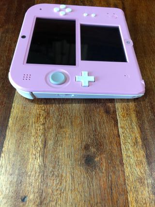 Nintendo 2ds rosa bianco + sd + caricatore