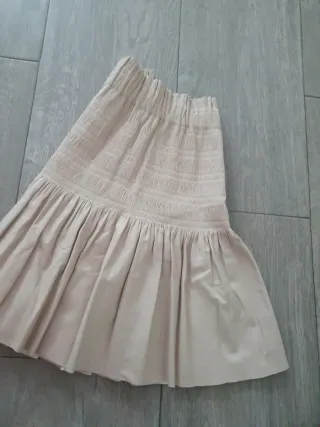 Falda Zara polipiel beige