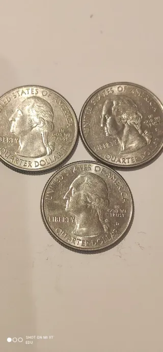 Lote 3 Monedas Cuarto de Dólar USA