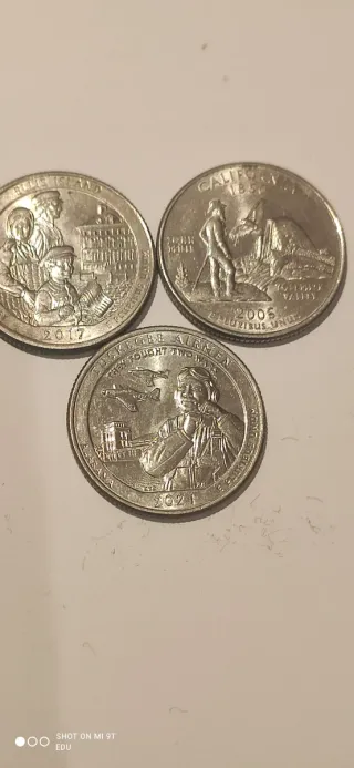 Lote 3 Monedas Cuarto de Dólar USA