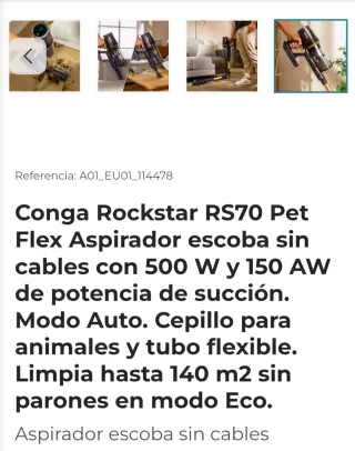 Conga Rockstar RS70 Flex Aspirador Escoba
