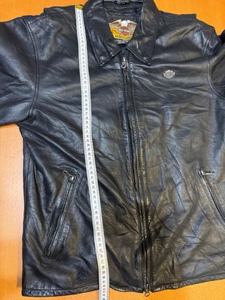 Chaqueta de Piel Harley-Davidson Negra y Naranja