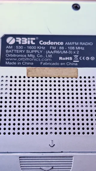 Radio portátil Orbit Cadence FM/AM Plata