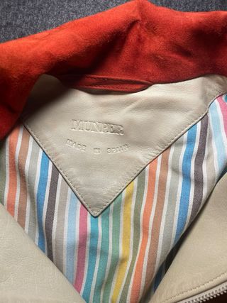 Chaqueta Piel Naranja Vintage Munper Hecha en Espa