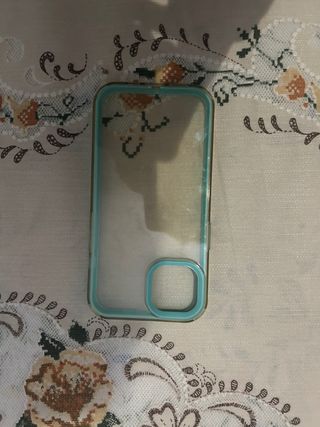 Funda iPhone Transparente con Borde Azul
