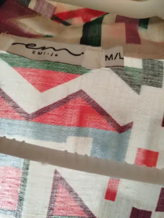 Camisa mujer manga corta estampado geométrico