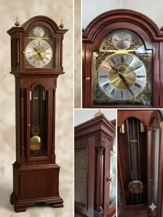 Reloj de pie vintage madera y metal