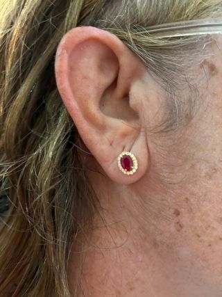 Pendientes Oro 18k Rubíes y Diamantes Naturales