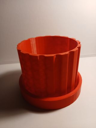 Maceta Ondulada Naranja con Plato