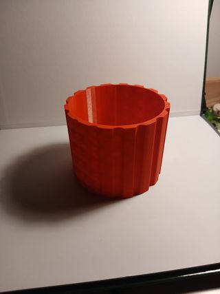 Maceta Ondulada Naranja con Plato