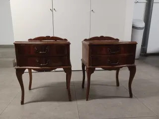 Conjunto Mesitas Noche Madera Rústicas