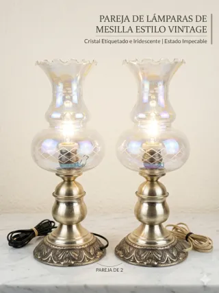 Coppia di lampade vintage per comodino