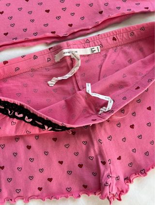 Pijama mujer corto estampado corazones